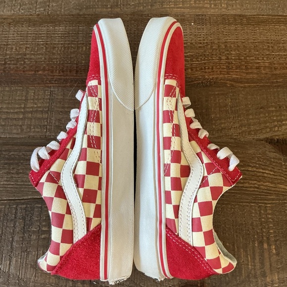 Vans Red Old Skool Checker Board Men’s 5.5 Women’s 7 - Picture 4 of 8